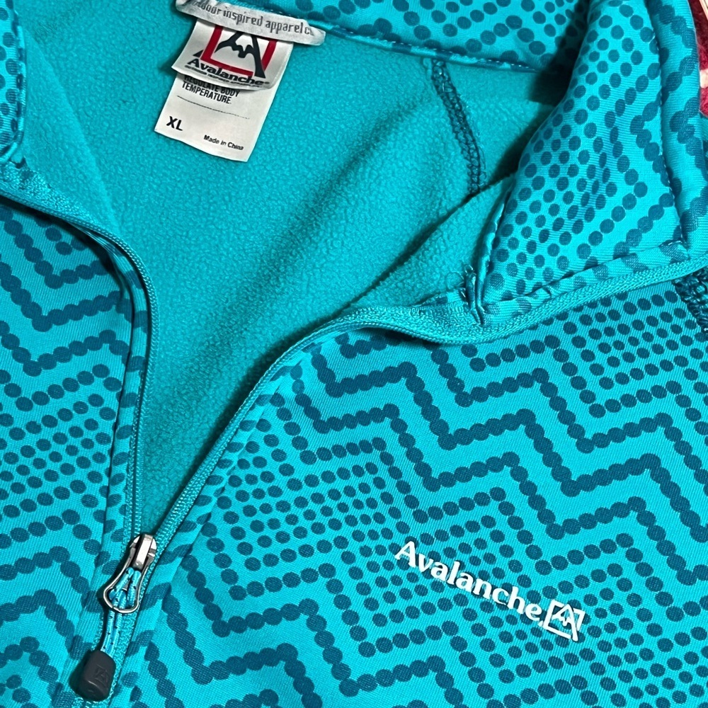 Avalanche Teal Patterned Zip-Up Jacket - image 1